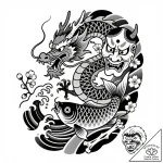 Iron relic crowned with bone, ink illustratio… – style Flux Inscriptions – tattoo sketch (12.11.2025 15:07)