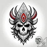 Rooted helm beneath spectral mist, ink illust… – style Jagger Old – tattoo sketch (12.11.2025 15:52)