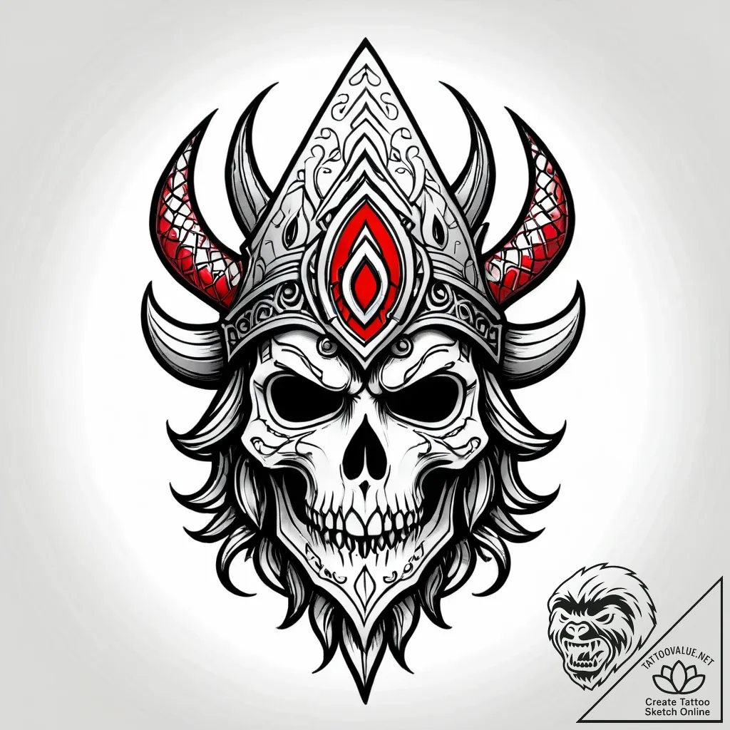 Rooted helm beneath spectral mist, ink illust... - style Jagger Old - tattoo sketch (12.11.2025 15:52)