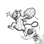 Eskizto, tattoo sketch, scrat in mid-air jump… – style Jaeger Mini – tattoo sketch (12.11.2025 16:01)
