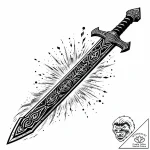 Tat tattoo sketch, ancient sword embedded in… – style Jaeger Mini – tattoo sketch (12.11.2025 16:13)