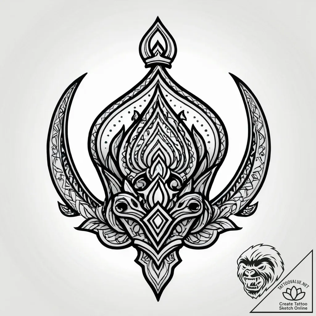 Xenolith crown devouring light, tattoo line a... - style Jagger Old - tattoo sketch (12.11.2025 16:16)