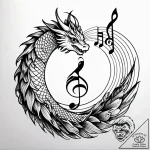 Feather dissolving into a cascade of musical… – style Jagger Old – tattoo sketch (12.11.2025 16:40)