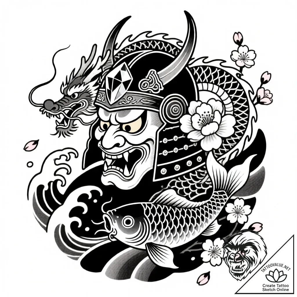 Quartz helm devouring celestial bloom, artist... - style Flux Inscriptions - tattoo sketch (12.11.2025 16:43)