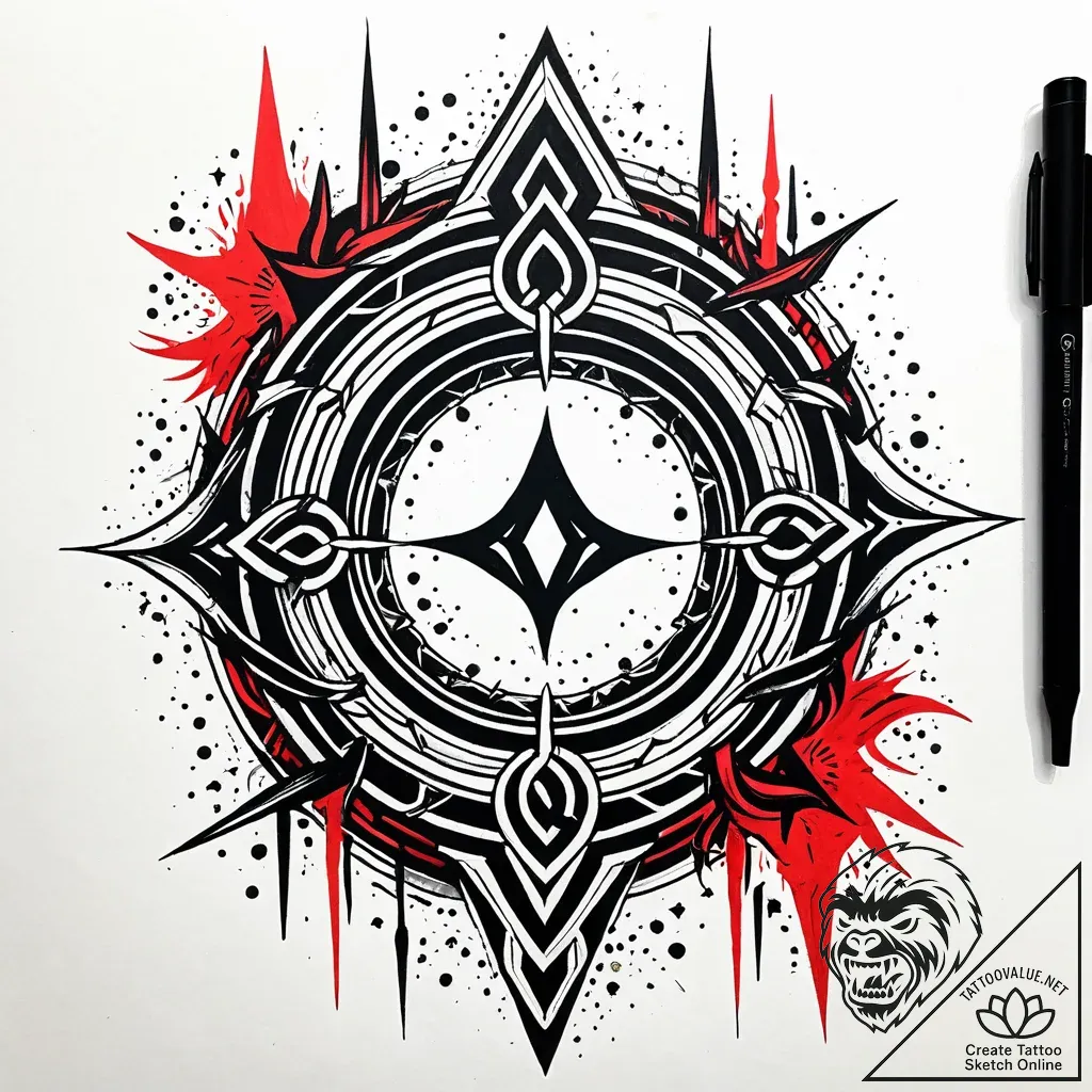 The great rune from elden ring, tattoo sketch... - style Jaeger Simple - tattoo sketch (12.11.2025 16:45)