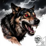 злой пес – style Flux Inscriptions – tattoo sketch (12.11.2025 16:57)