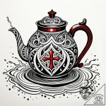 Kettle tipped with shadow liquid, artistic ta… – style Jaeger Simple – tattoo sketch (12.11.2025 16:58)
