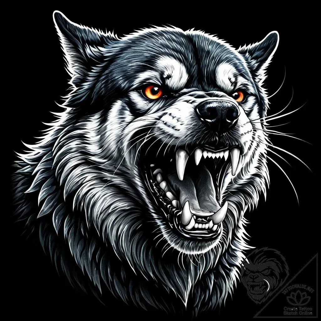 злой пес - style Jaeger Mini - tattoo sketch (12.11.2025 17:01)