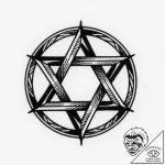 Pentagram, tattoo drawing outline, old school… – style Flux Inscriptions – tattoo sketch (12.11.2025 17:07)