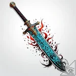 A nichirin sword from demon slayer – style Jaeger Simple – tattoo sketch (12.11.2025 17:21)