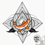 Orange koi circling lily pond, tattoo sketch… – style Jagger Old – tattoo sketch (12.11.2025 17:28)