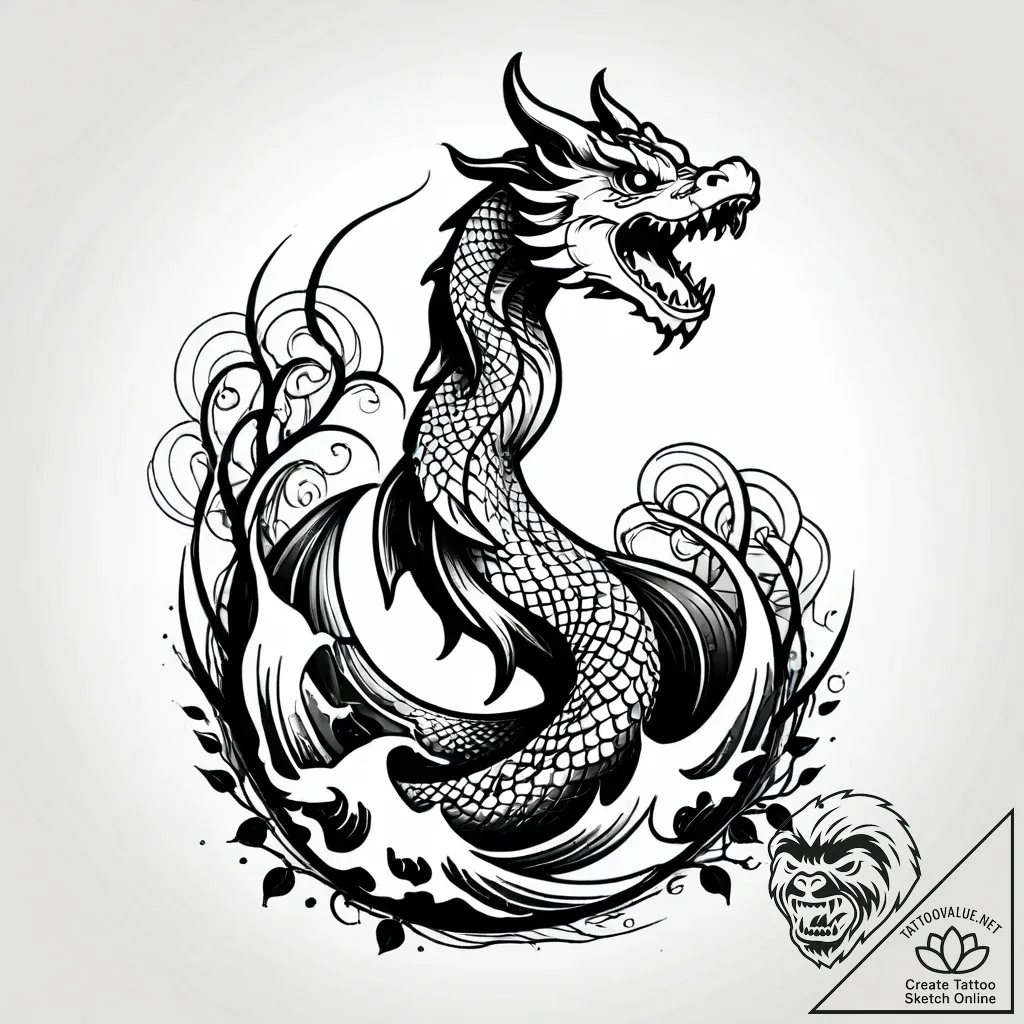 R, tattoo line art, black outline only, pure... - style Jagger Old - tattoo sketch (12.11.2025 17:40)