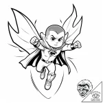 Tattoo sketch, boss baby flying with cape, su… – style Jaeger Mini – tattoo sketch (12.11.2025 17:49)