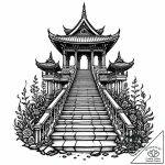 Black sunken temple with bone stairs, concept… – style Jaeger Mini – tattoo sketch (12.11.2025 18:13)