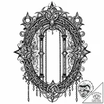 Iron chains wrapping celestial gate, tattoo f… – style Jaeger Mini – tattoo sketch (12.11.2025 18:25)
