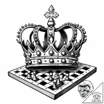 Queen’s crown abandoned on a chessboard, tatt… – style Jaeger Mini – tattoo sketch (12.11.2025 19:37)