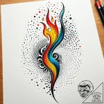 Tattoo sketch, fire flame twisting upward wit… – style Jaeger Simple – tattoo sketch (12.11.2025 19:46)