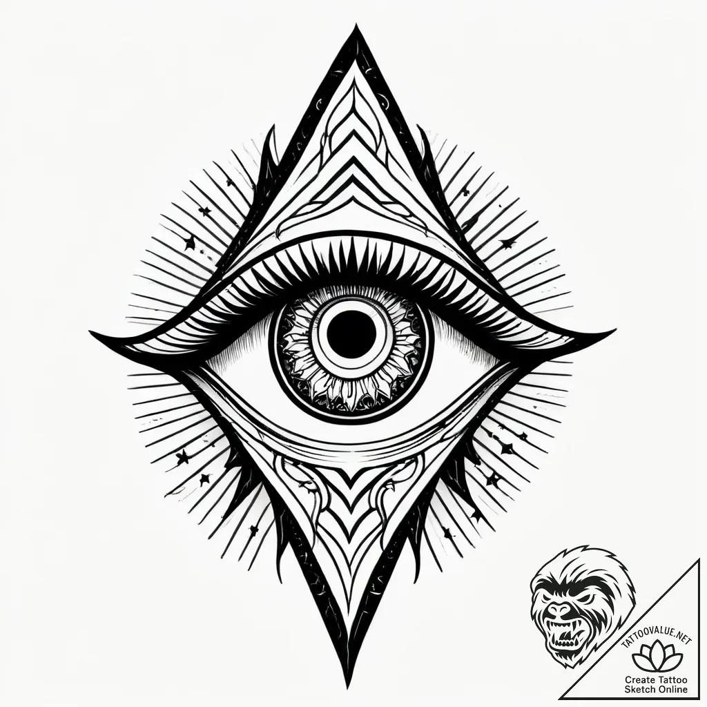 Eye of the storm revealing a serene sky, tatt... - style Jagger Old - tattoo sketch (12.11.2025 20:16)