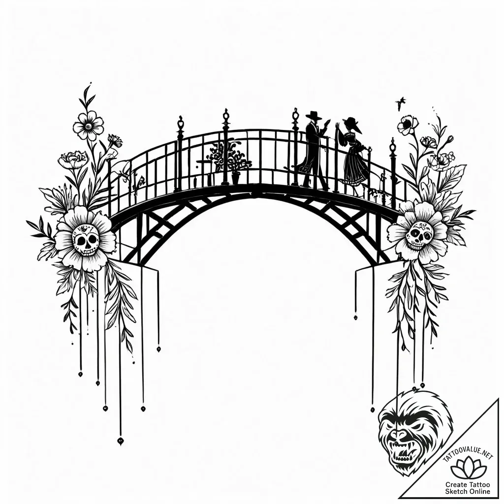 Tattoo sketch, miguelвђ™s silhouette with mar... - style Jaeger Mini - tattoo sketch (12.11.2025 20:25)