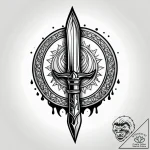Ashen dagger dripping blood, tattoo line art,… – style Jagger Old – tattoo sketch (12.11.2025 20:28)