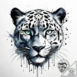 Panther eyes glowing in mist, ink illustratio… – style Jaeger Simple – tattoo sketch (12.11.2025 20:46)