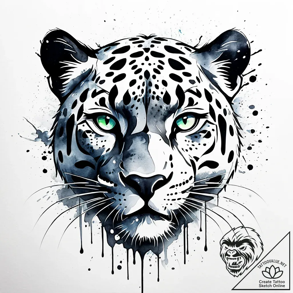 Panther eyes glowing in mist, ink illustratio... - style Jaeger Simple - tattoo sketch (12.11.2025 20:46)