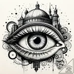 Observatory dome opening to reveal a giant, u… – style Jaeger Simple – tattoo sketch (12.11.2025 20:58)