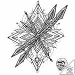Quiver of spectral arrows, concept art for ta… – style Jaeger Mini – tattoo sketch (12.11.2025 21:13)