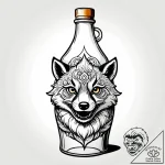 A tanuki with its sake bottle – style Jagger Old – tattoo sketch (12.11.2025 21:27)