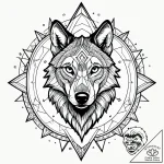 Astral wolf hunting through cosmic forest, co… – style Jagger Old – tattoo sketch (12.11.2025 21:40)