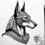Anubis, artistic tattoo sketch, rough sketchy… – style Jaeger Simple – tattoo sketch (12.11.2025 21:58)