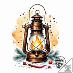 Tattoo sketch, kristoff with lantern and snow… – style Jaeger Mini – tattoo sketch (12.11.2025 22:01)
