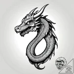 Tat tattoo sketch, majestic dragon coiled wit… – style Jagger Old – tattoo sketch (12.11.2025 22:04)