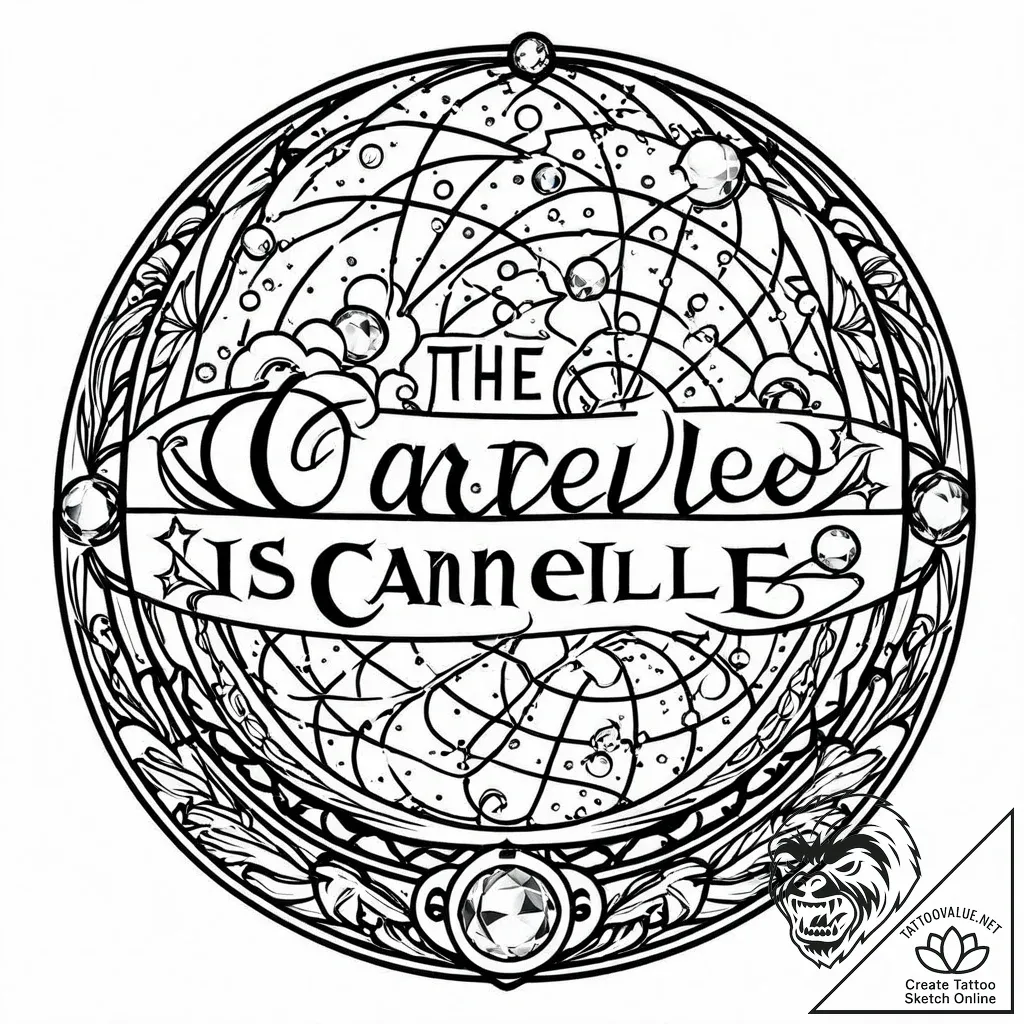 Crystal ball with 'the future is cancelled' i... - style Jaeger Mini - tattoo sketch (12.11.2025 22:13)