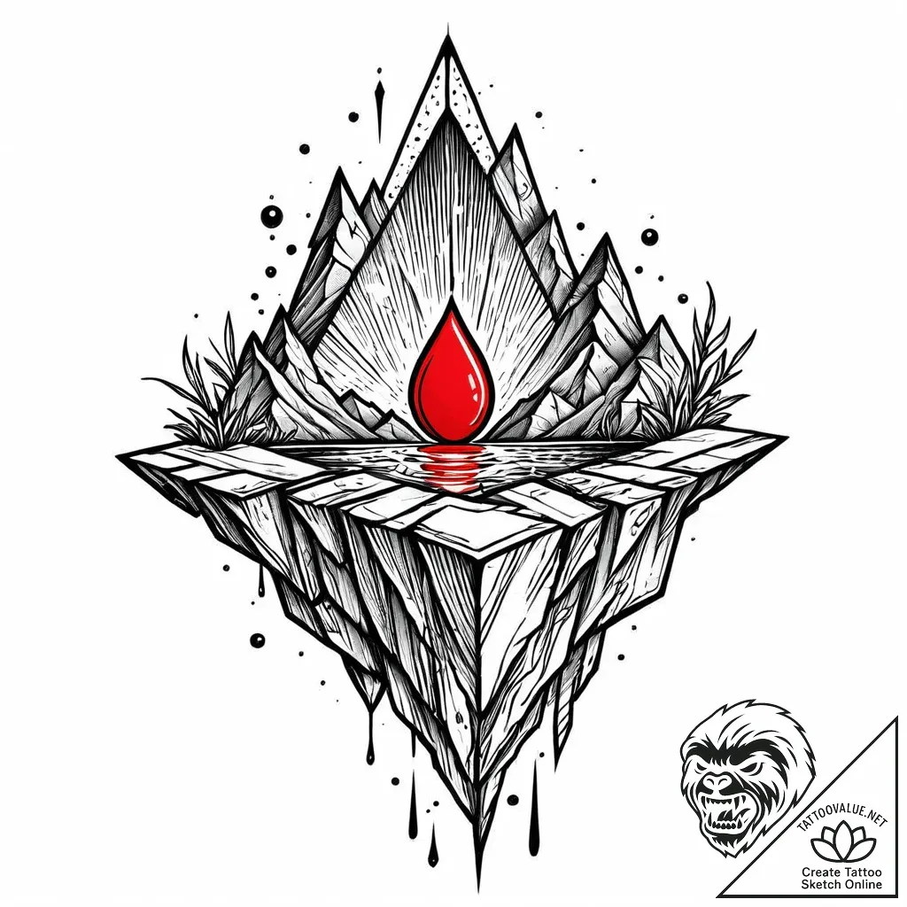 Riftstone floating in void, artistic tattoo s... - style Jaeger Mini - tattoo sketch (12.11.2025 22:25)