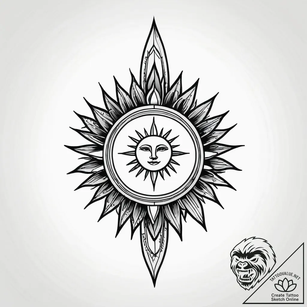 Jungle relic beneath eclipsed sun, artistic t... - style Jagger Old - tattoo sketch (12.11.2025 22:28)