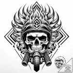 Tat tattoo sketch, motorcyclistвђ™s skull wit… – style Jaeger Mini – tattoo sketch (12.11.2025 22:49)