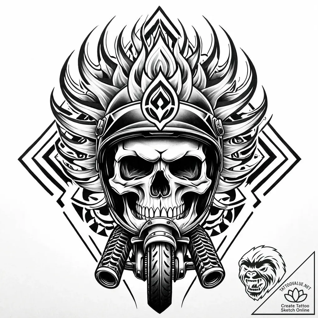 Tat tattoo sketch, motorcyclistвђ™s skull wit... - style Jaeger Mini - tattoo sketch (12.11.2025 22:49)
