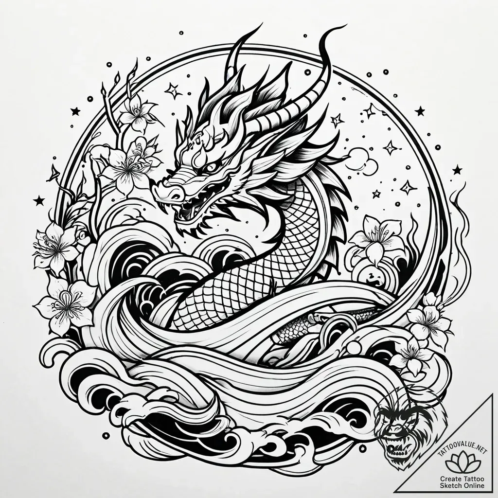 Riftstaff crowned in stars, tattoo line art,... - style Jaeger Simple - tattoo sketch (12.11.2025 23:22)