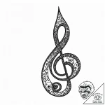 Bass clef, tattoo sketch design, dotwork shad… – style Jaeger Mini – tattoo sketch (12.11.2025 23:25)