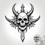 Ivory blade in skeletal grip, tattoo drawing… – style Jagger Old – tattoo sketch (12.11.2025 23:27)