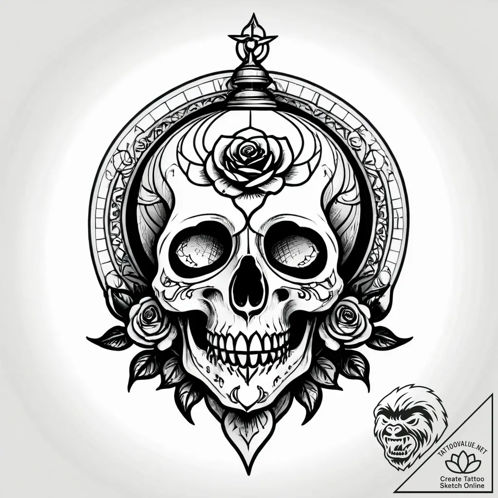 Globe, antique style, focused on a specific r... - style Jagger Old - tattoo sketch (12.11.2025 23:52)