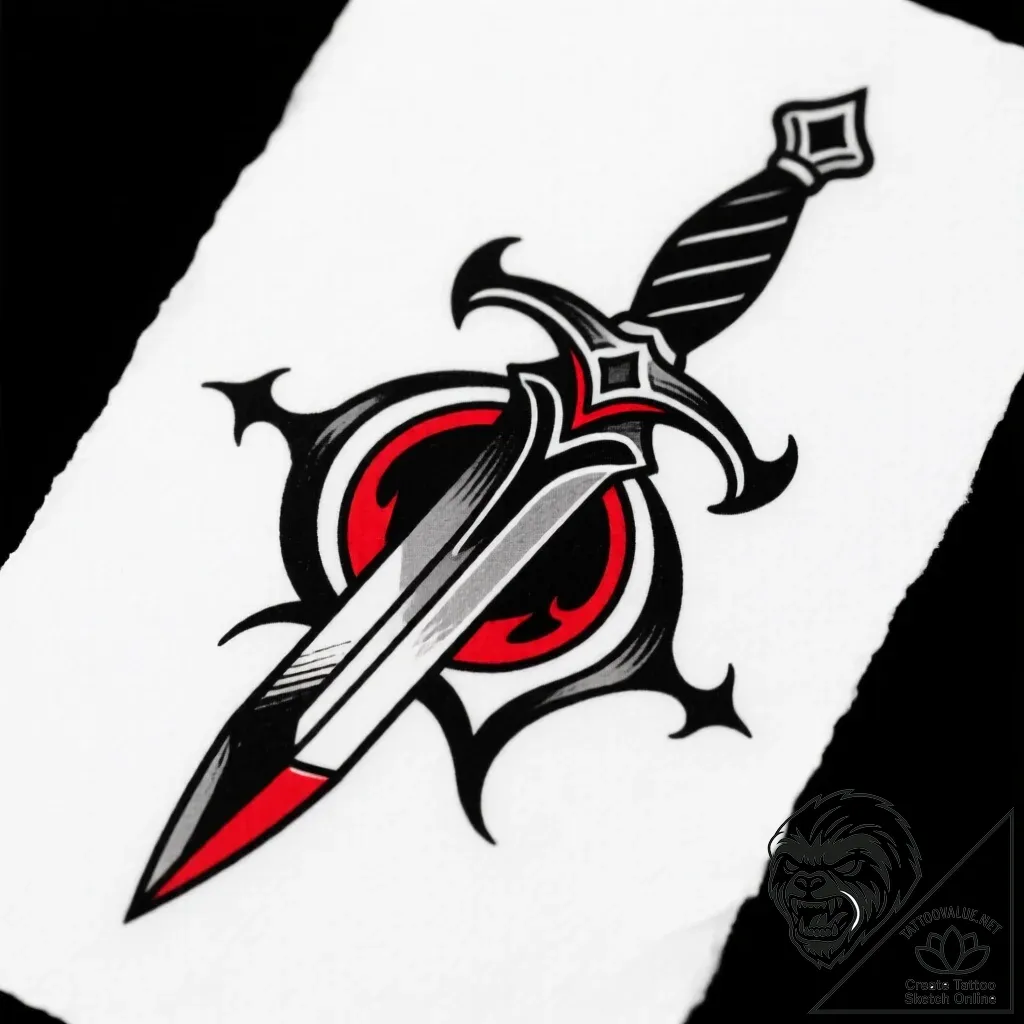 Dagger piercing void sigil, concept art for t... - style Flux Inscriptions - tattoo sketch (12.11.2025 23:55)