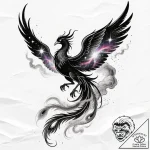 Astral phoenix reborn in nebula, concept art… – style Flux Inscriptions – tattoo sketch (13.11.2025 00:07)