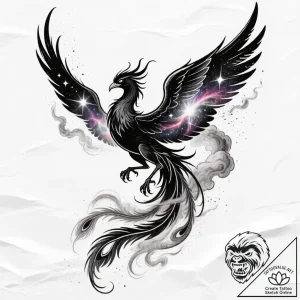 Astral phoenix reborn in nebula, concept art… – style Flux Inscriptions – tattoo sketch (13.11.2025 00:07)
