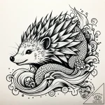Hedgehog with spines of sharp, crystalline sh… – style Jaeger Simple – tattoo sketch (13.11.2025 00:33)