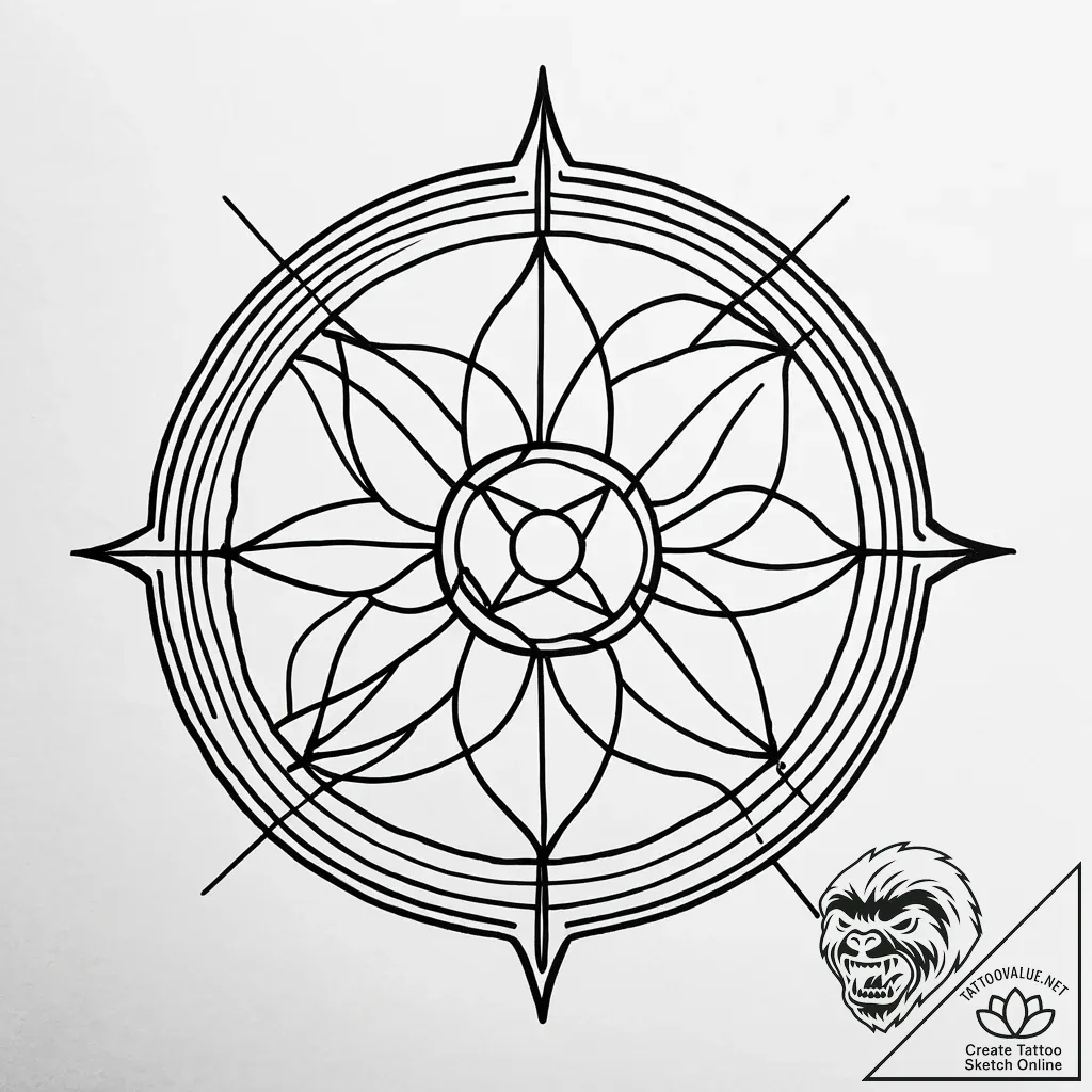 Ikigai symbol, representing one's reason for... - style Jaeger Simple - tattoo sketch (13.11.2025 00:46)