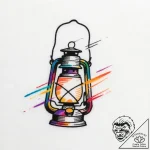 Ruined lantern swinging in wind, artistic tat… – style Flux Inscriptions – tattoo sketch (13.11.2025 00:55)