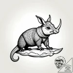 An armadillo, ink illustration for tattoo, on… – style Jagger Old – tattoo sketch (13.11.2025 01:22)