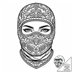 A detailed balaclava mask, mysterious,, tatto… – style Jaeger Mini – tattoo sketch (13.11.2025 01:31)